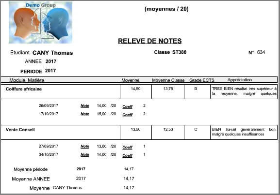 Stagiaire-Bulletin Note
